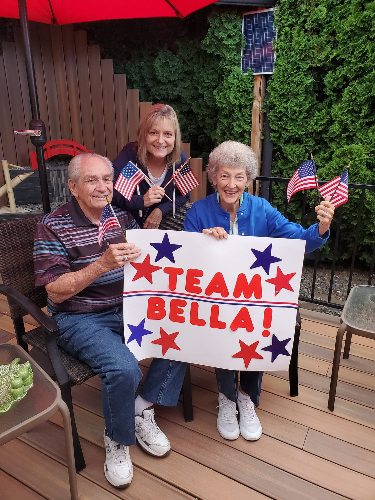 Bella Sims with Dream Big swim team volunteers at the Vale City Pool