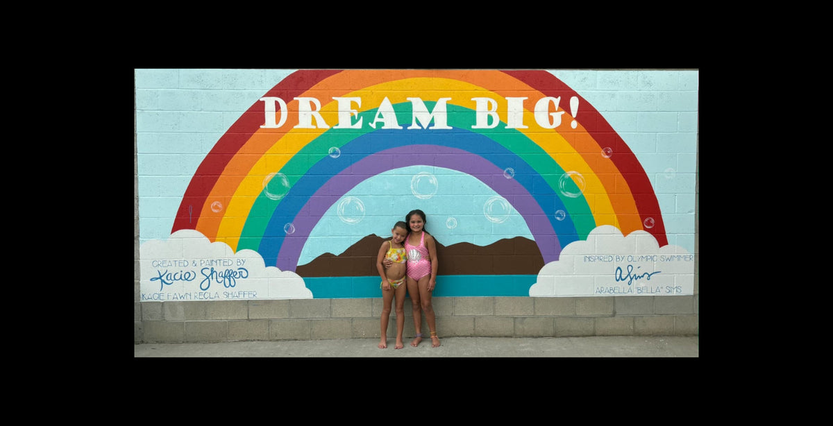 Dream Big mural in Vale featuring a girl and butterflies