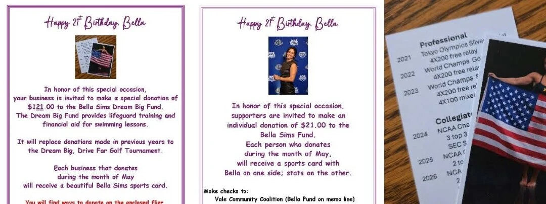 Dream Big Fund 21st birthday fundraiser materials