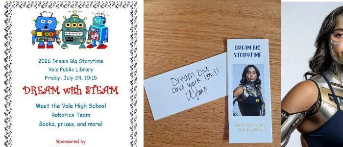 Dream Big Storytime event materials