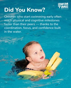 Children who start swimming early often reach milestones faster